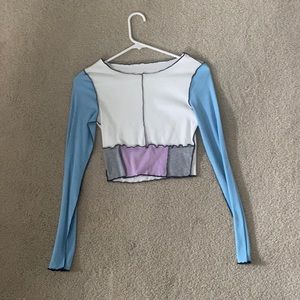 Colorful shein ripped long sleeve top